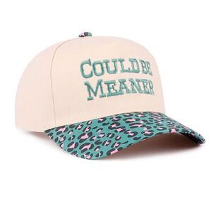 Could Be Meaner Two-Tone Cotton Cap Cougar Turquoise O/S NEW